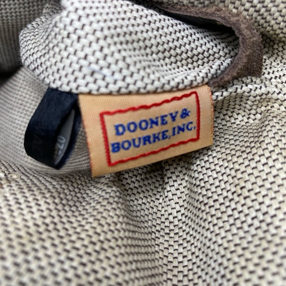 Dooney & Bourke Brown Nubuck and Pebbled Leather Domed Satchel Bag. - Picture 11 of 14